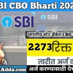 SBI CBO Bharti 2026: भारतीय स्टेट बँकेत CBO पदाच्या 2273 जागांसाठी भरती